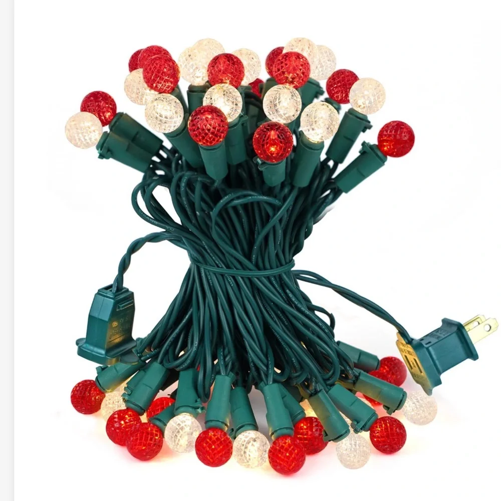 Holiday 50 LED Mini Globe String Lights (Indoor/Outdoor) 17ft Red & Warm White